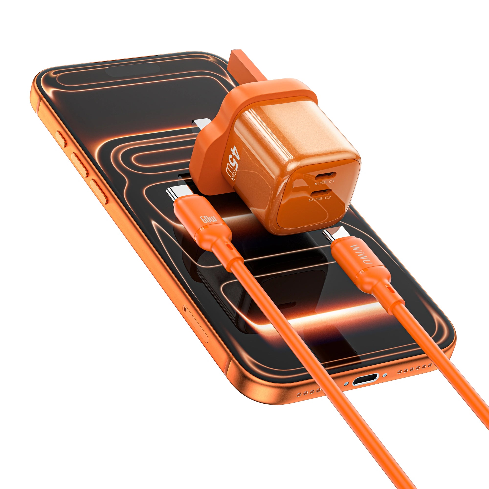 WiWU Cube 45W 2C PD Fast Charge Travel Adapter Combo Wi-G025 EU/UK/CN