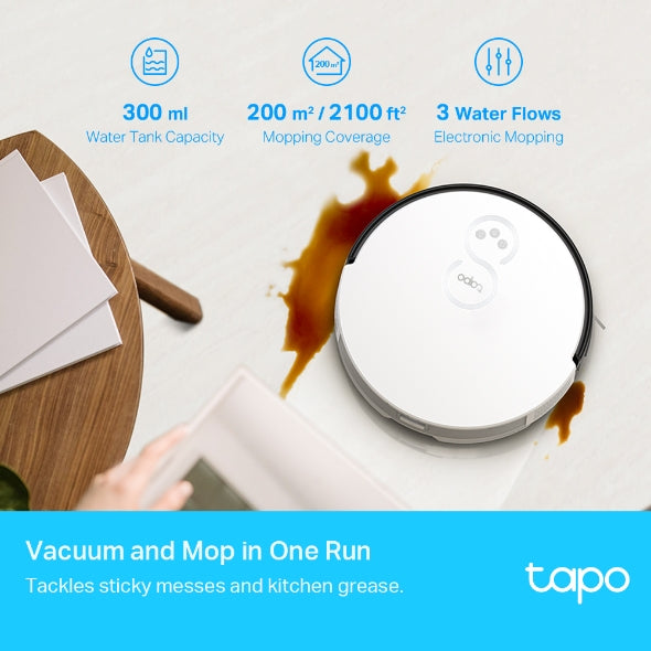 Tapo RV10 Plus Robot Vacuum & Mop + Smart Auto-Empty Dock