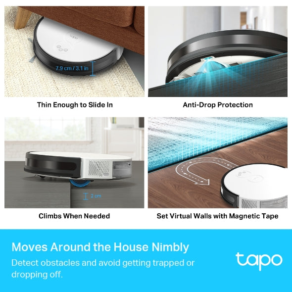 Tapo RV10 Plus Robot Vacuum & Mop + Smart Auto-Empty Dock