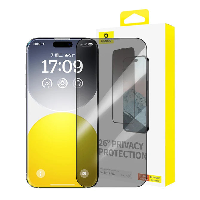 Baseus Diamond Privacy Glass Screen Protector for iPhone 15 Pro