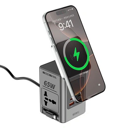WiWU 65W GaN 10-in-1 Wireless Charger with Cable & Socket Wi-W040