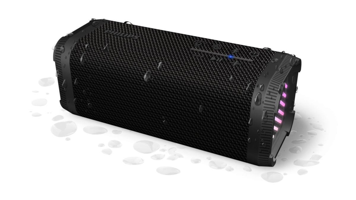 Philips TAS2000B Portable Bluetooth Speaker, 10W RMS, RGB Lights, IPX5, 20H Battery