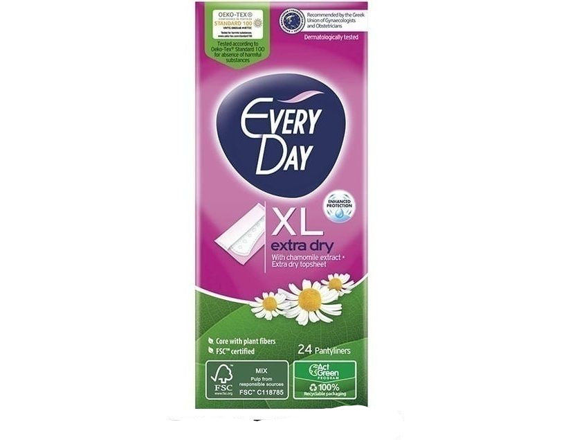 إيفري ديي - فوط صحية يومية بخلاصة البابونج، جافة للغاية، طويلة جدًا (XL) – Extra Dry
