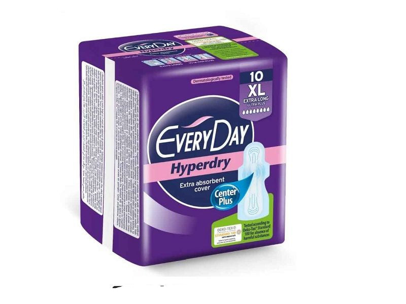 فوط نسائية EveryDay عالية الجفاف 10 فوط طويل جداً مريحة
