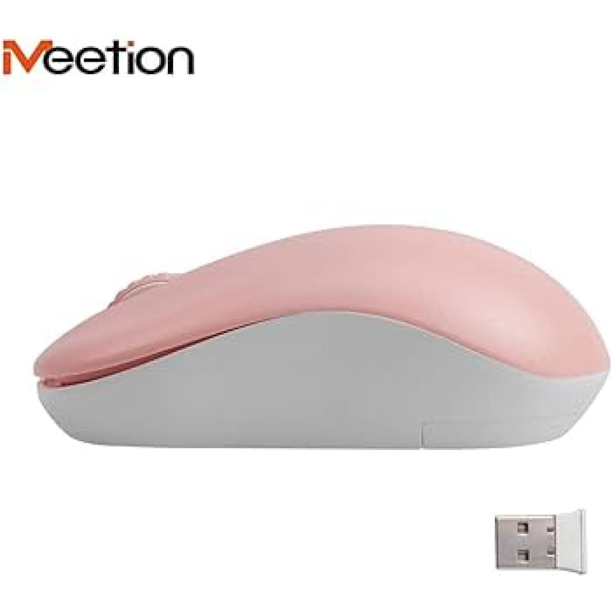 MeeTion Cordless Optical Usb Computer 2.4GHz Wireless Mouse - Pink