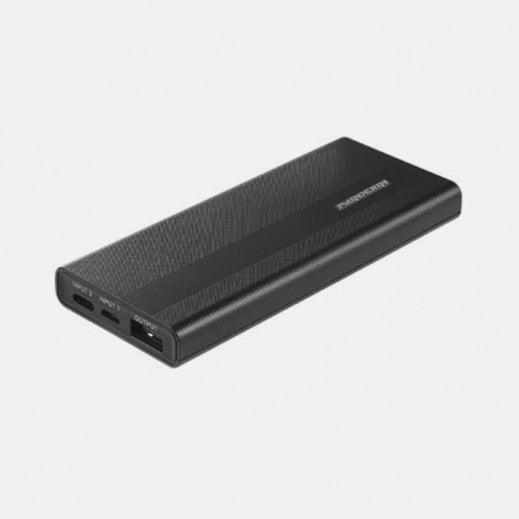 RockRose 5000mAh Slim Power Bank Fast Charging with LED Display - Black