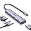 محول UGREEN 7 في 1 USB-C مع منفذي HDMI، شحن PD حتى 100W، USB-A 3.0 و3× USB-A 2.0 