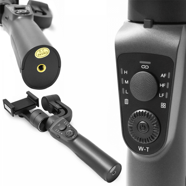 Wiwu 3-axis handheld smartphone gimbal stabilizer phone holder - black