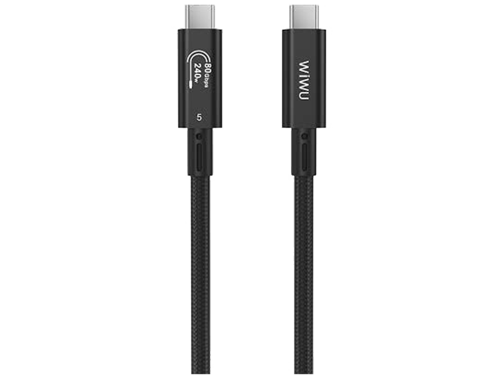 WIWU Wi-C102 Thunderbolt 5 USB-C Cable 1.8m, 80Gbps Data, 240W PD, 16K 60Hz Braided Cable