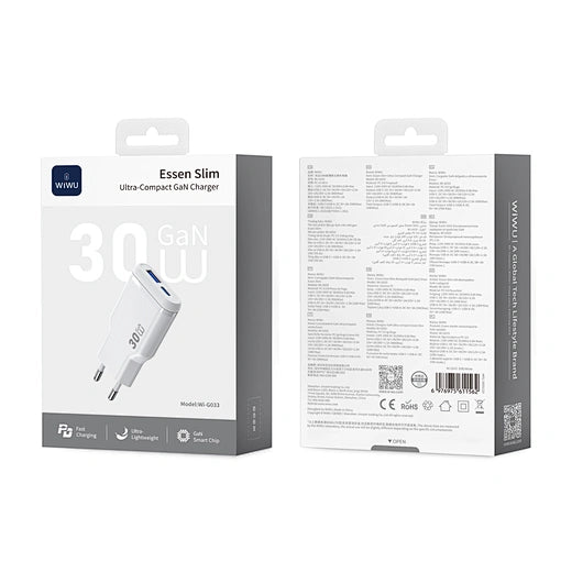 WiWU 30W Essen Slim Ultra-Compact GaN Charger Wi-G033
