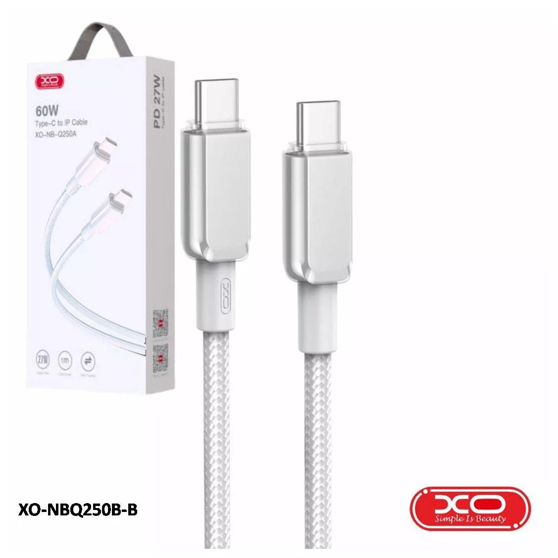 كابل XO NB-Q250 شحن سريع 60W – USB-C إلى USB-C
