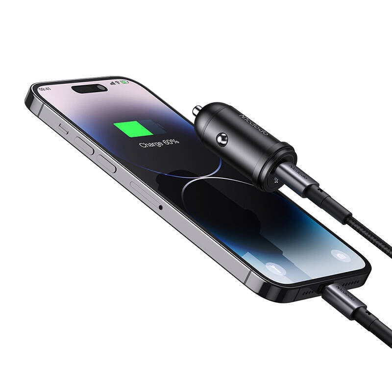 Mcdodo 30W USB C Car Charger with USB C to Lightning Cable - Black