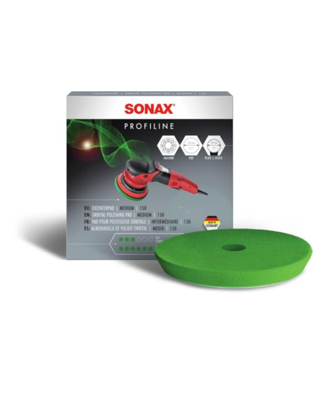 SONAX Medium DA Polishing Pad – Green, 150mm