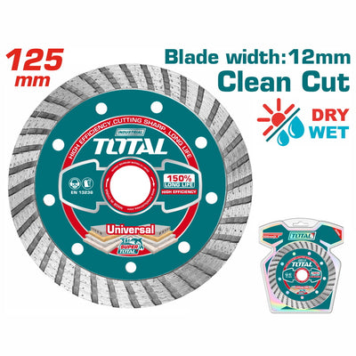 TOTAL Diamond Disc Universal Turbo 125*22.2mm | Blade Width: 12mm (TAC2131251)