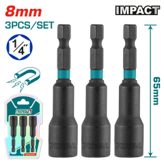 TOTAL 3 Pcs impact magnetic nut set  8mm (TAC270831)