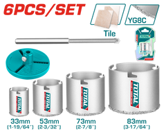 TOTAL Carbide gritted hole saw set (TAC44061)
