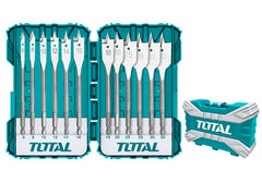 TOTAL 12PCS flat wood drill bits set