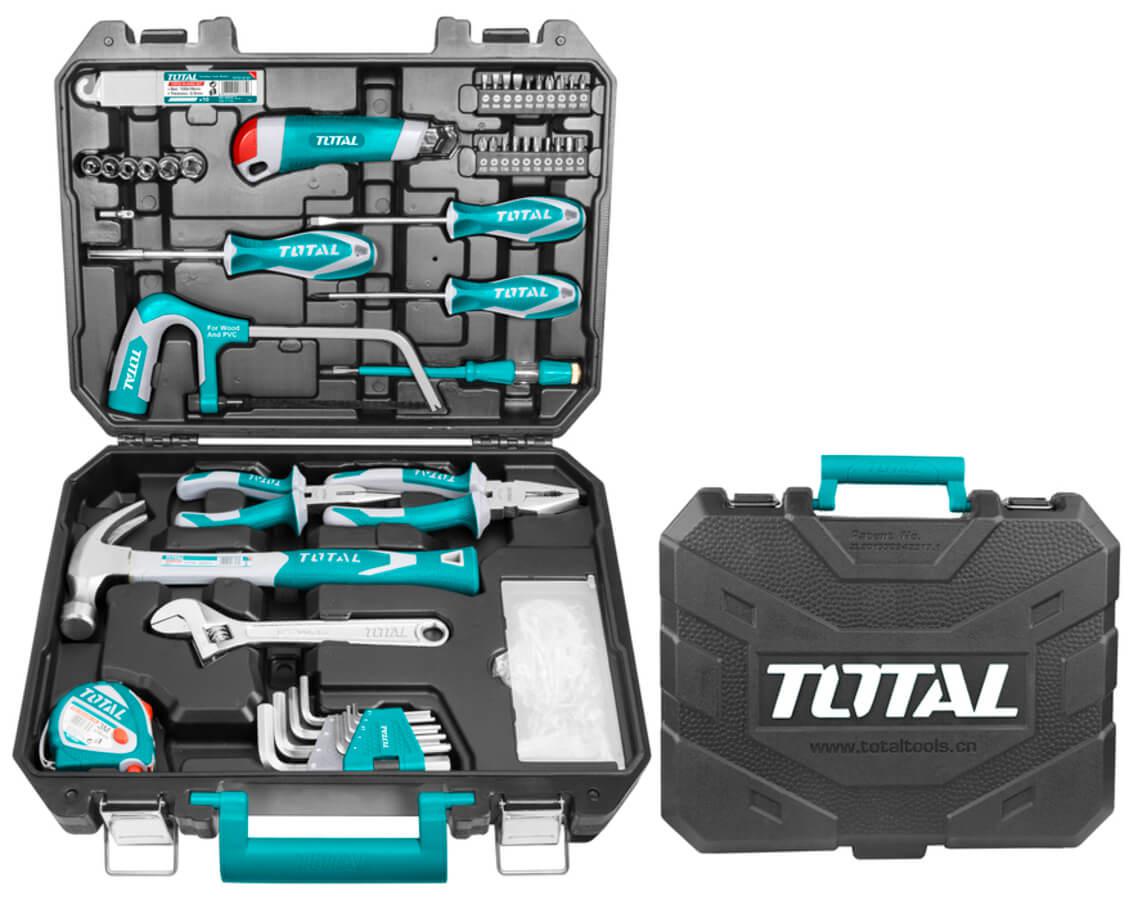 طقم أدوات منزلية 127 قطعة من توتال مع درل شحن 12V (THKTHP11272)