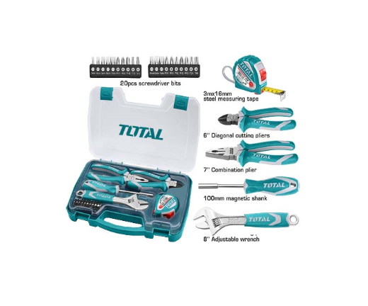 طقم أدوات يدوية TOTAL 25 قطعة (THKTHP90256) – متكامل للاستخدام اليومي
