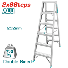 TOTAL Double Side Ladder 2 x 6 Steps (THLAD01061)