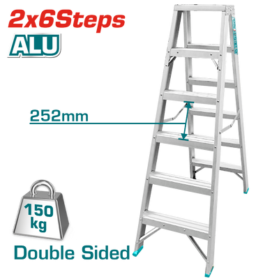 TOTAL Double Side Ladder 2 x 6 Steps (THLAD01061)