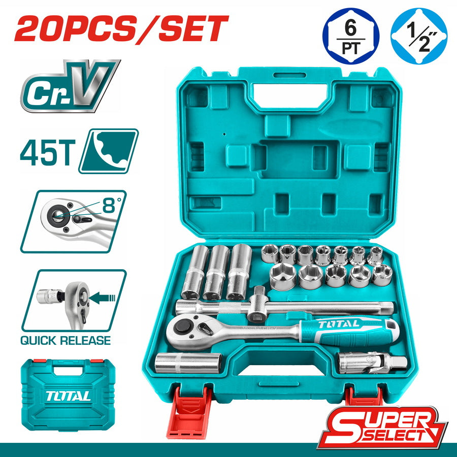 1/2 Inch Box Set | 20-Piece by Total (THT121201) - كارت Cart - JoCell جوسيل 