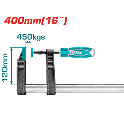 TOTAL F clamp with plastic handle  120x400mm (THT1321202)