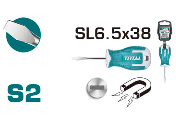 TOTAL Slotted screwdriver SL6.5x38