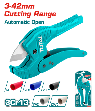 TOTAL PVC Pipe Cutter 3–42mm | Durable Aluminum Body