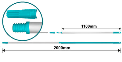 TOTAL Aluminum Telescopic Rod 2000mm (THTEP0205)