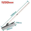 Total 125cm Steel Ground Rake with Wooden Handle | Durable & Versatile