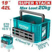 TOTAL 19-Inch Stackable Plastic Tool Tote, 20kg Capacity - TPBXS104