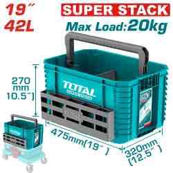 TOTAL 19-Inch Stackable Plastic Tool Tote, 20kg Capacity - TPBXS104