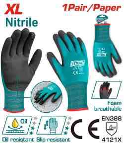 TOTAL XL Nitrile Foam-Coated Work Gloves, Anti-Slip - TSP12106