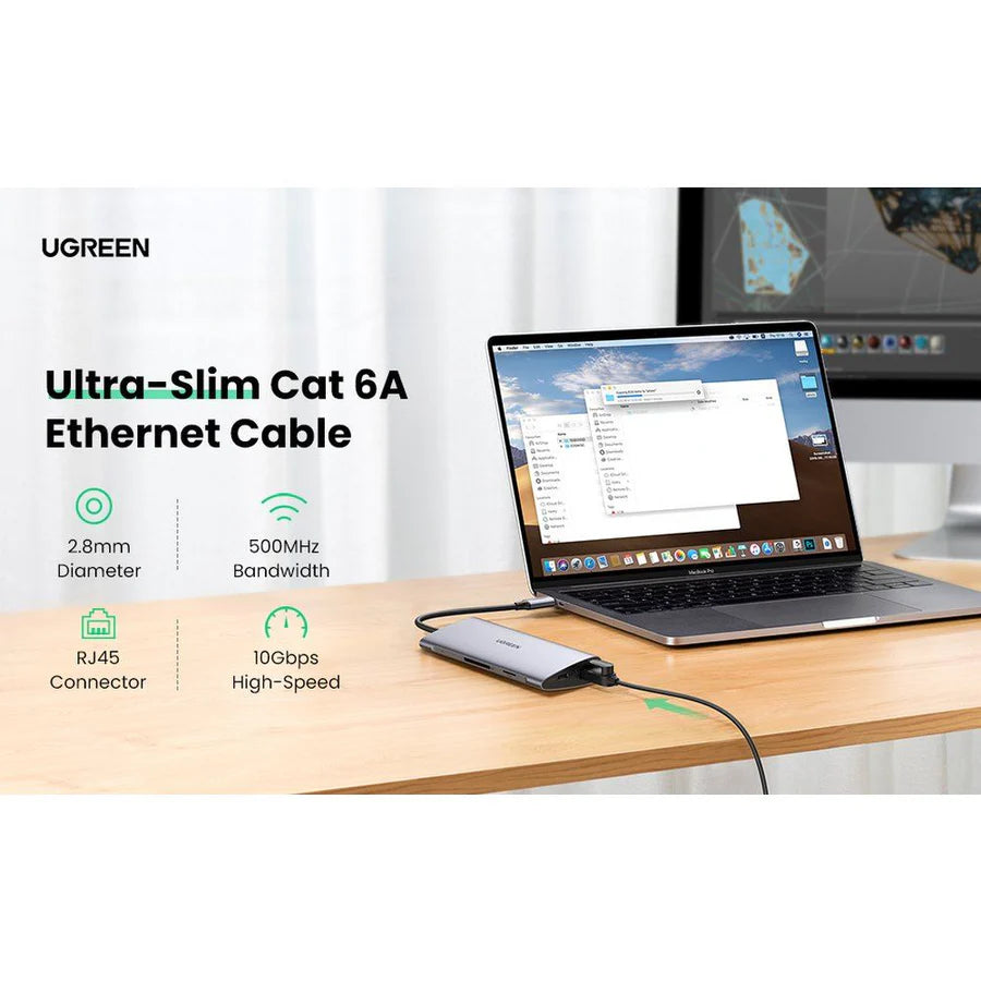 UGREEN CAT 6A Ethernet Cable 2M – Pure Copper, 10Gbps