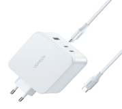 UGREEN USB-A+2*USB-C 140W GaN Tech Fast Charger with C to C Cable 1.5M EU White - 15339