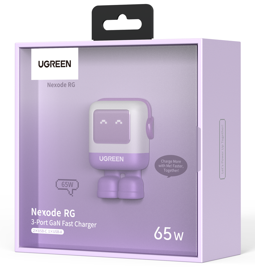 UGREEN Uno RG 65W 3-Port GaN Fast Charger EU Purple - 35291