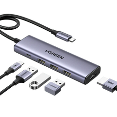 UGREEN USB-C to HDMI + 3 USB 3.0 + PD 100W Adapter
