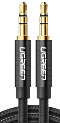 UGREEN 3.5mm Male to 3.5mm Male Cable Gold Plated Metal Case with Braid 1m Black - 50361
