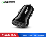 UGREEN Dual USB-A 24W Car Charger Black