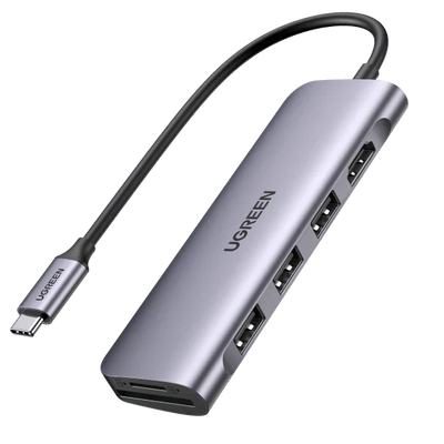 UGREEN USB-C to 3 USB 3.0 Ports + HDMI + TF/SD with PD / 70410