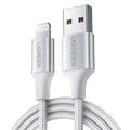 كابل UGREEN من USB-A إلى Lightning بتيار أقصى 2.4 أمبير، أبيض فضي، 2 متر