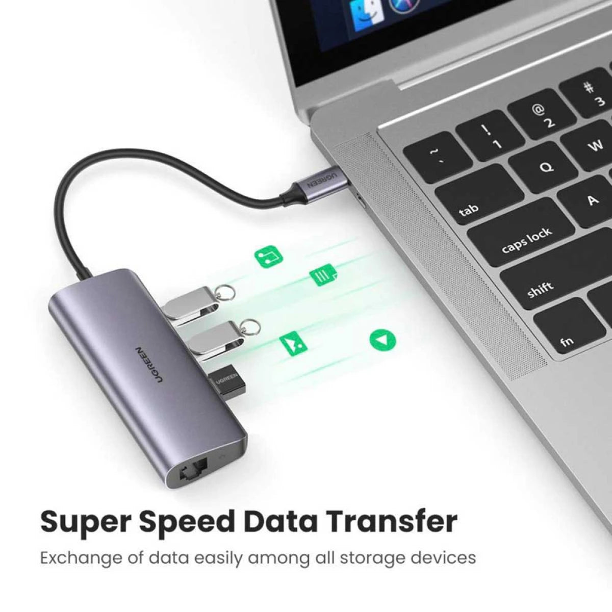 UGREEN USB C Hub to 3 USB 3.0 Ports with Gigabit Ethernet Adapter