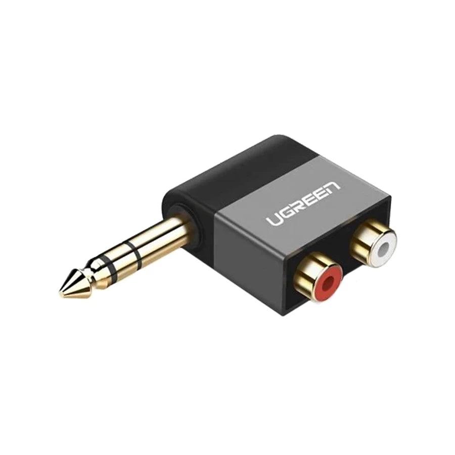 UGREEN 6.35mm Male to 2RCA Female Adapter - Black