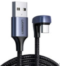 كابل بيانات من UGREEN بموصل USB-C ذكر بزاوية 180 درجة إلى USB 2.0 من النوع A ذكر، بقدرة 3 أمبير، بطول 2 متر