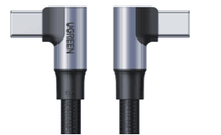 كابل بيانات UGREEN بموصلي USB-C 2.0 ذكر بزاوية، بتيار 5 أمبير، بطول متر واحد