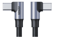كابل بيانات من UGREEN بطرف USB-C 2.0 ذكر بزاوية وطرف USB-C 2.0 ذكر بزاوية، بتيار 5 أمبير، بطول 2.00 متر