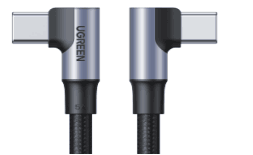 UGREEN Angled USB-C 2.0 Male To Angled USB-C 2.0 Male 5A Data Cable 2.00M - 70698