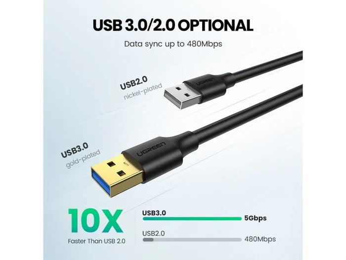 UGREEN USB 3.0 A Male to Male Cable 2m (Black)