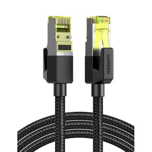 UGREEN CAT7 Cable, 0.5m, Braided Plugs, Black